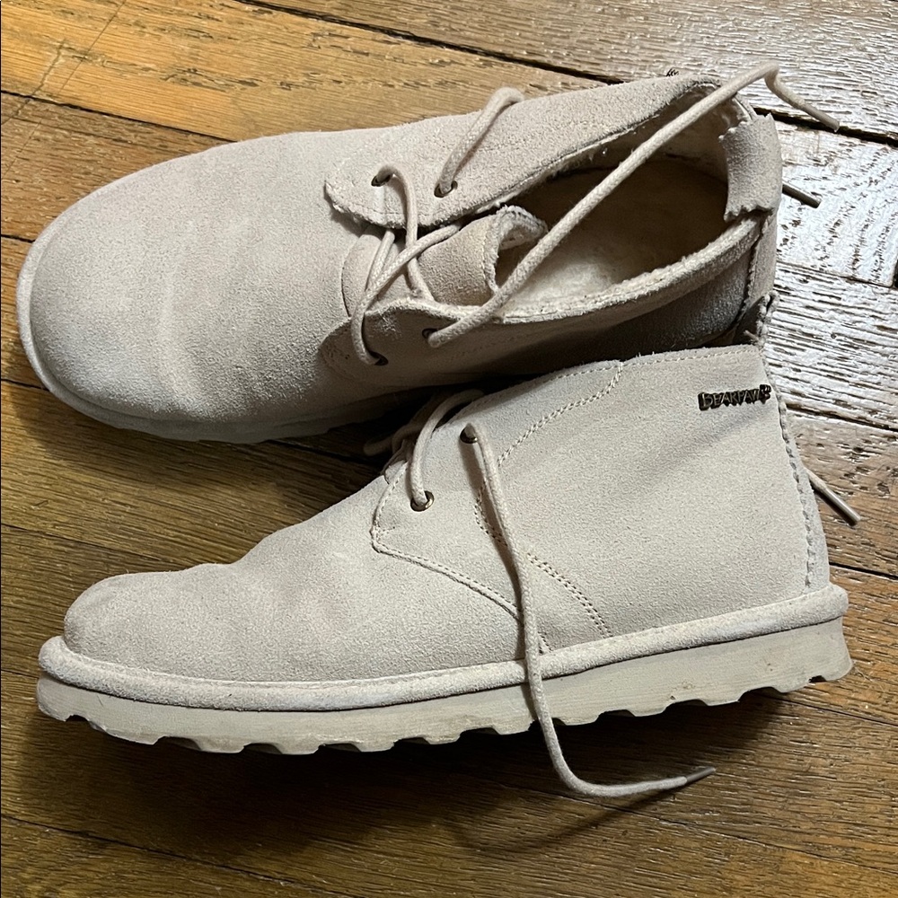 Beige Suede Ankle Boots
